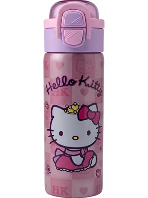 Hello Kitty Hello Kıtty Çift Fonksiyon Kapaklı Çelik Matara 600ML