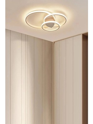 St. Morritz Leo Modern Tasarım Beyaz Renk Salon Mutfak Hol Beyaz Ledli 3 Lü LED Avize
