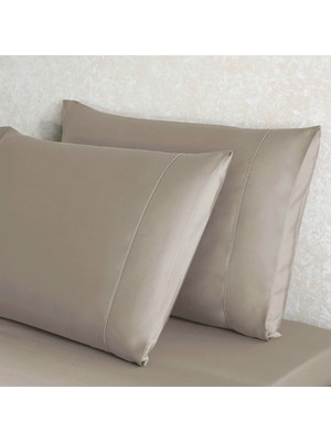 Linens x Tencel™ Lyocell 2'li Standart Yastık Kılıfı Seti Vizon