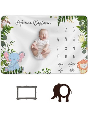 St. Morritz Bebek Anı Battaniyesi, Aylık Konsept Fotoğraf Örtüsü, Yeni Doğan Baby Shower Hediye 150X100CM