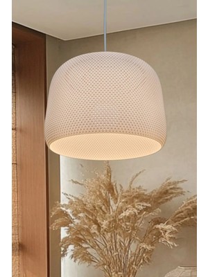 St. Morritz Hydra Beyaz Mesh Yüzey Avize, Pinterest Tarzı Tekli Sarkıt Avize (Bioplastik) E27