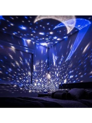 St. Morritz Star Master Mavi Renkli Yıldızlı Gökyüzü Projeksiyon Gece Lambası Motorlu Dönen