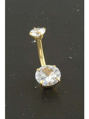 Ronanna Buğz Yuvarlak Zirkon Taşlı Çelik Piercing 1 Adet