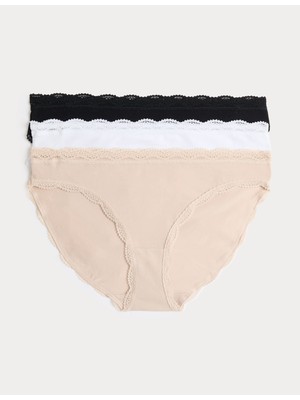 Marks & Spencer 3'lü Dantel Detaylı Bikini Külot Seti