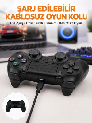 Ronanna Buğz Ps4 Uyumlu Kablosuz Oyun Kolu – Titreşimli, Şarjlı ve Ergonomik Yeni Nesil