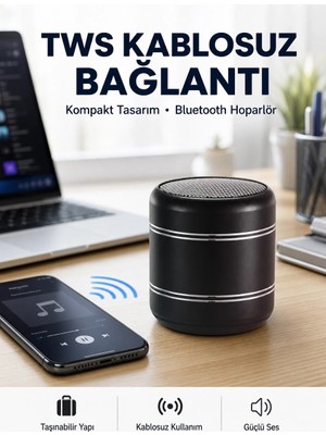 Ronanna Buğz Taşınabilir Silindir Tasarım Bluetooth 5.0 Hoparlör Yüksek Bas Performanslı Yeni Nesil