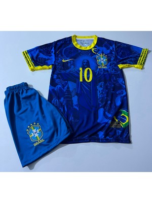 Candy Cup Brezilya Neymar Milli Takım Lacivert  Çocuk Forması 22/23 Sezon 2'li Set Forma+Şort H