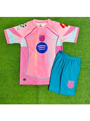 Candy Cup Barcelona Lamine Yamal  Yeni Sezon Pembe Futbol Çocuk Forması 2li  Set H