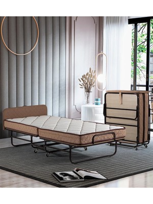 Niron Yatak Supreme Tek Kişilik Lüks Katlanır Yatak ve Karyola 90x200 cm Sünger Katmanları ile Konforlu Kullanım