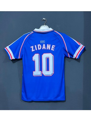 Candy Cup Fransa 98 Dünya Kupası Zinedine Zidane Nostalji Forması (Blue)