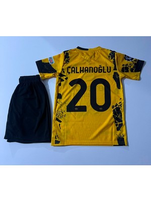 Candy Cup Inter 2024/25 Yeni Sezon Çalhanoğlu Alternatif Çocuk Forması 2'li Set (Yellow) H 20 Numara