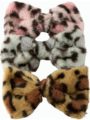 Sepetopia Leopar Desenli Fiyong Tüylü Otomatik Toka 14 cm