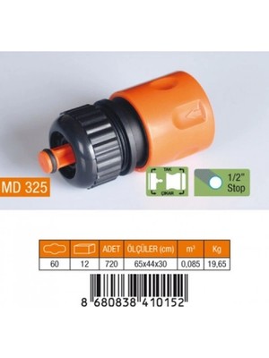 Sepetopia 1/2 Hortum Bağlantı Adaptörü Stoplu BX40