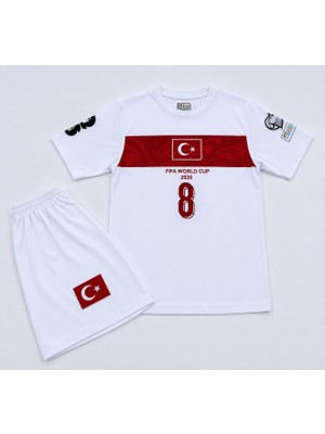 Candy Cup Türkiye 2026/2027 Yeni Sezon Ardagüler 8 Numara Çocuk Futbol Forması 2li Set Beyaz H