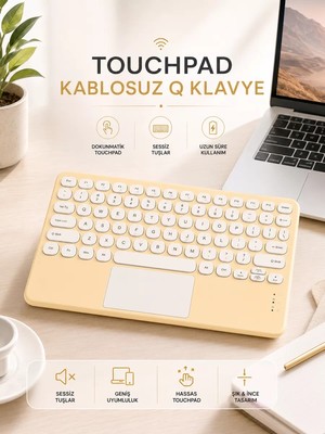 Ankaverse Android ve Ios Uyumlu Bluetooth Klavye Touchpad Slim Kablosuz Wifi Q Klavye