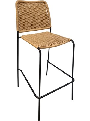 Stilera Yüksek Sandalye Rattan Siyah