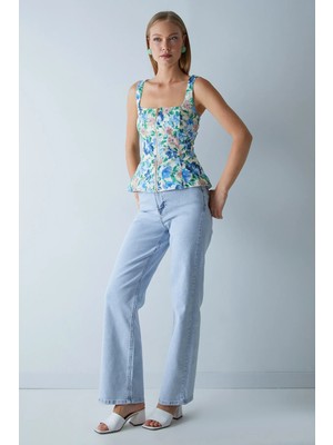 FullaModa Yüksek Bel Straight Jean