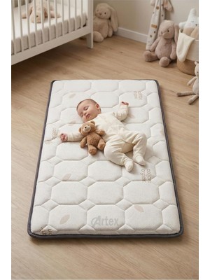 Artex 5cm Cotton Süngerli Bebek Çocuk Beşik Yatağı 70X130 Park Yatak Oyun Parkı Yatağı