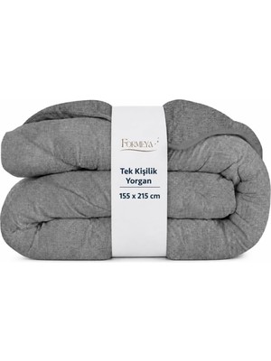 Antrasit Gri Soft Dört Mevsim Yorgan Tek Kişilik