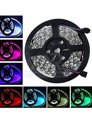 Kumandalı Şerit LED 5 Metre Silikonlu Orjinal 3 Çipli Rgb