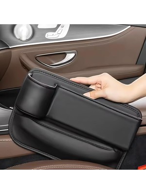 Polham Deri Araç Içi Ön Koltuk Yanı Saklama Kutusu, Telefon, Cüzdan, Bardak Tutucu Düzenleyic