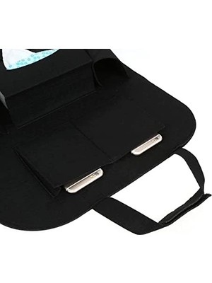 2 Adet Araç Koltuk Arkası Tablet Eşya Gazete Tutucu Düzenleyici Araba Oto Bebek Çocuk Keçe Org