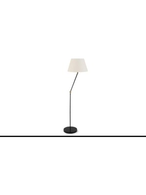 Akrobatik Mafsallı Retro Rustik Siyah Krem Başlık Köşe Lambası Lambader Çap:45 cm