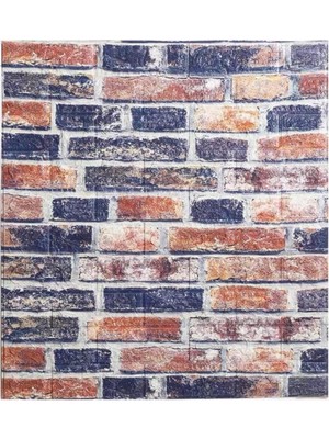 10 Adet NW61 Tuğla Desenli Arkası Yapışkanlı Duvar Kağıdı Paneli