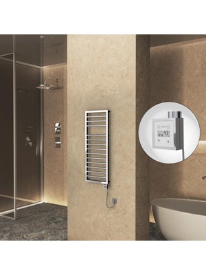 Naxos Elektrikli Havlupan 500X1193 Krom (Ktx3 Termostat) 300W Spiral Kablolu