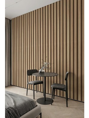 3D Modern Ahşap Panel Tek Parça Duvar Kağıdı – Kolay Uygulama, 100 x 100