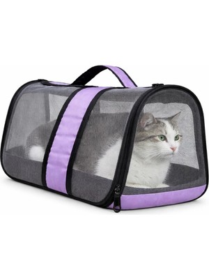 Aee® Komple Fileli Kedi Taşıma Çantası – Mdf Sert Tabanlı, Katlanabilir, Nefes Alabilen, Omu