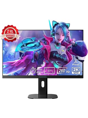 ZQ27F260L-TUR 27 Inç 260Hz 2k Qhd Adaptive Sync Fast IPS Pivot Gaming Monitör