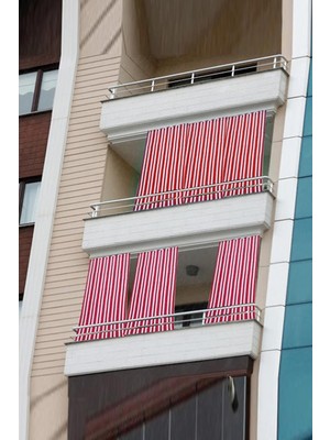 Balkon Perdesi Balkon Brandası Balkon Korkuluğu Korniş Düğmeli Bağcıklı Güneşlik Perde (30