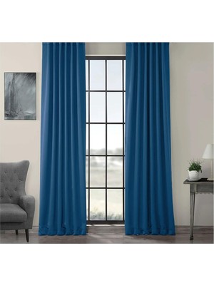 Evdepo Home Karartma Blackout Pilesiz Tek Kanat Fon Perde Indigo 100 x 260 cm