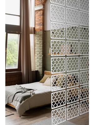 Artavessa 12 Parça Oda Bölücü Seperatör Mdf Paneller - Model 7 (Beyaz), 29 x 29