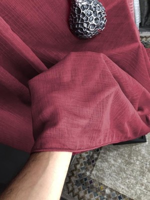Rendecioğlutekstil Tül Perde Çizgili Keten Renkli Tül Kampanyalı Ürün 300 x 270 Bordo