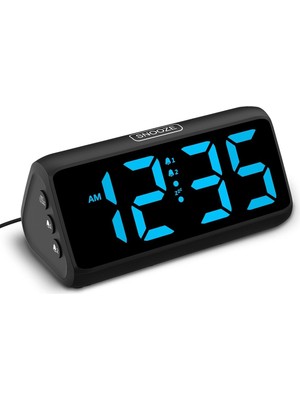 Derin Uykular Için Yüksek Sesli Çalar Saat, LED Ekranlı, Çift Alarm, 5 Parlaklık Kısıcı, 4