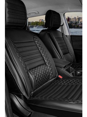 Proton Persona ile Uyumlu Lüx Deri Oto Koltuk Kılıfı Ön Arka Takım Set Plus Tam Siyah