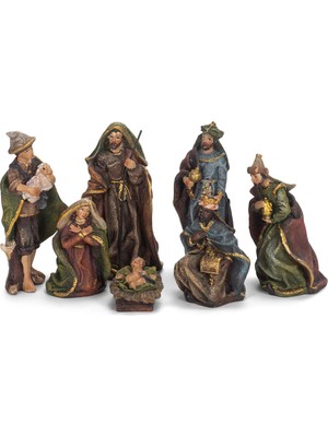 Kurt S. Adler Kurt Adler 9,5 cm Reçine, 7 Parça Doğum Seti, Noel Için Çoklu
