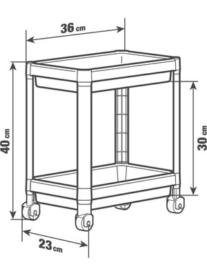 2 Katlı Tekerlekli Düzenleyici Raf, MINIHOME2KATLI