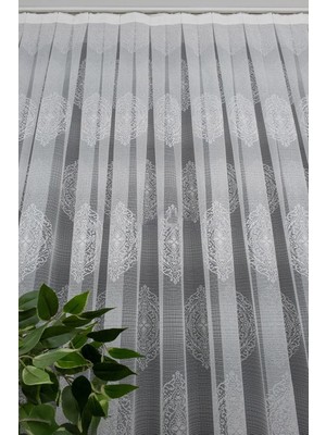 Evdepo Home Damask Kullanıma Hazır Ekstraforlu Pilesiz Düz Dikim Tül Perde Tek Kanat Ekru 70 x 2
