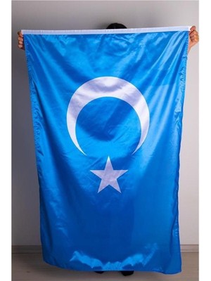 Bayrak Doğu Türkistan Milli Gönder Bayrağı Raşel Dijital Baskı 100X150