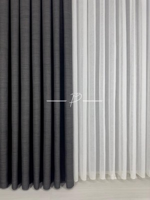 Keten Blackout Pileli 1. Kalite Ultra Gramaj 80 x 270 Koyu Gri