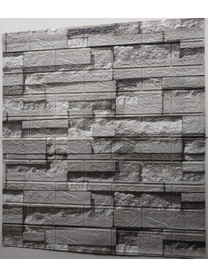 10 Adet 70-77CM Gri Taş Desen Yapışkanlı Duvar Kağıdı Panel NW115 5.3 M2