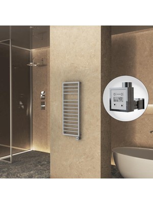 Naxos Elektrikli Havlupan 500X1193 Gri 7012 Texture (Ktx3 Termostat) 600W