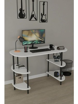 Çok Amaçlı Çalışma Masası - Kitaplıklı Bilgisayar Masası, Ofis Masası, Ders Çalışma Ma