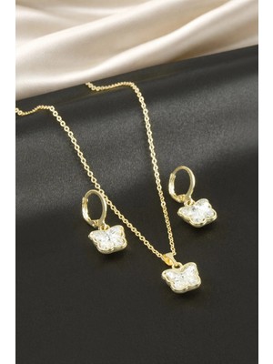 İlkyaz Fashion Kelebek Taşlı Set Kolye