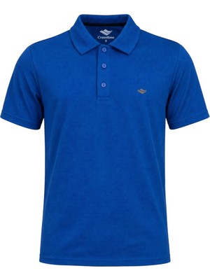 Crosstime Waffle Polo Yaka Tshirt Mavi Erkek Polo Tshirt