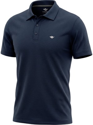 Crosstime Battal Waffle Polo Yaka Tshirt Lacivert Erkek Polo Tshirt