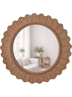 Dekoratif Yuvarlak Duvar Aynası 45 cm – Modern Ince Çerçeveli Ayna, Salon Antre Banyo Için (